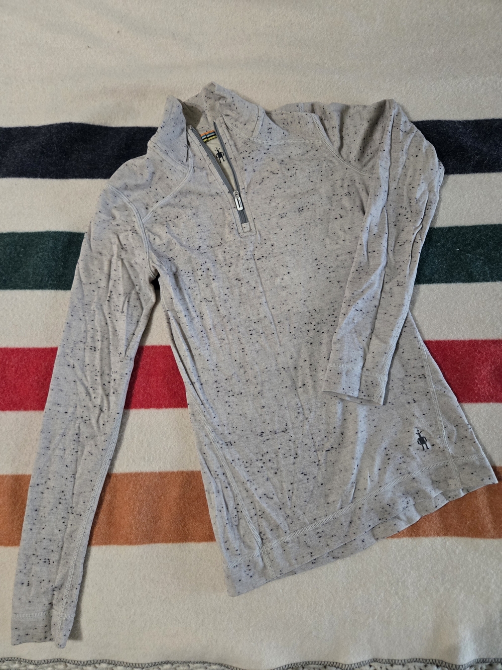 Smartwool Women's Light Gray Speckled Quarter-Zip 250 Baselayer